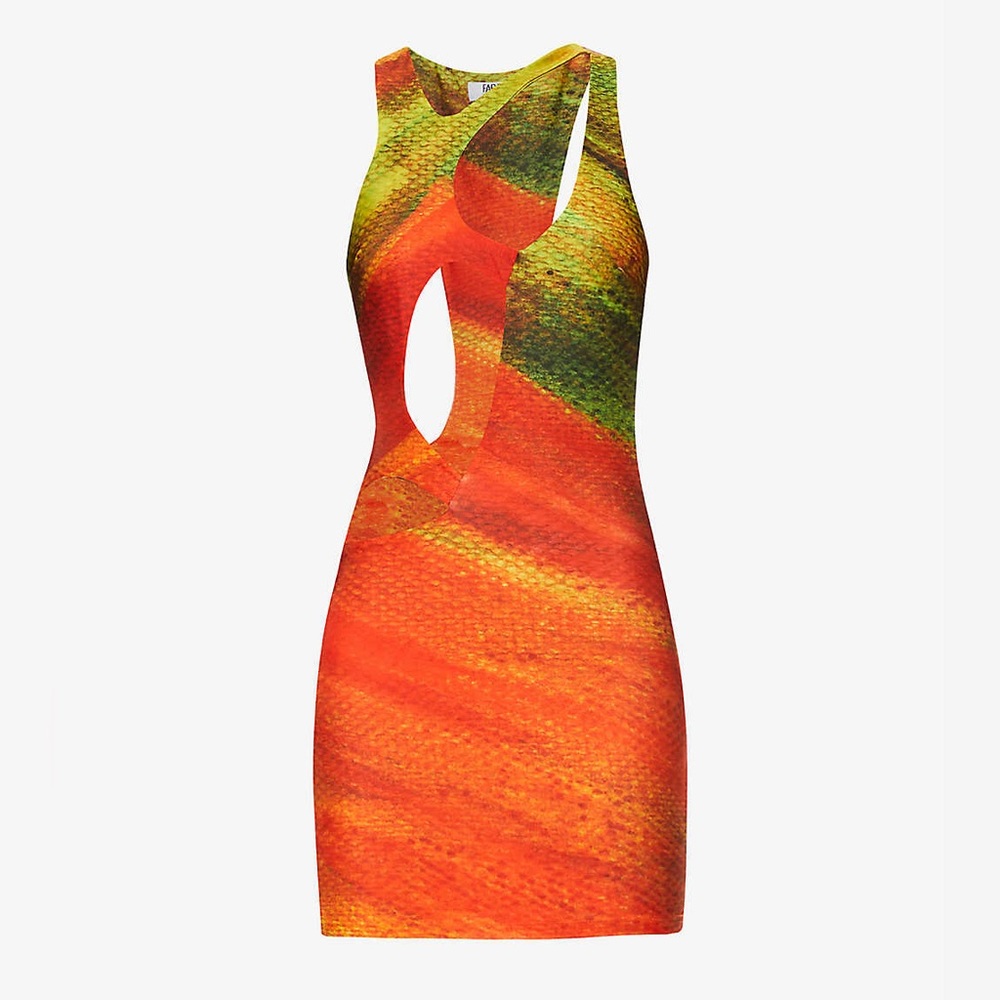 FARAI LONDON | NWT! Kekeo Abstract-print Stretch-jersey Mini Dress Size: XS